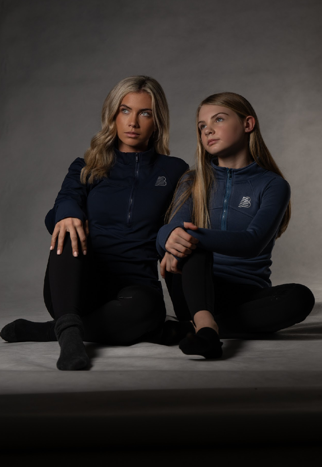 Ocean Navy Quarter Zip Long Sleeve Top